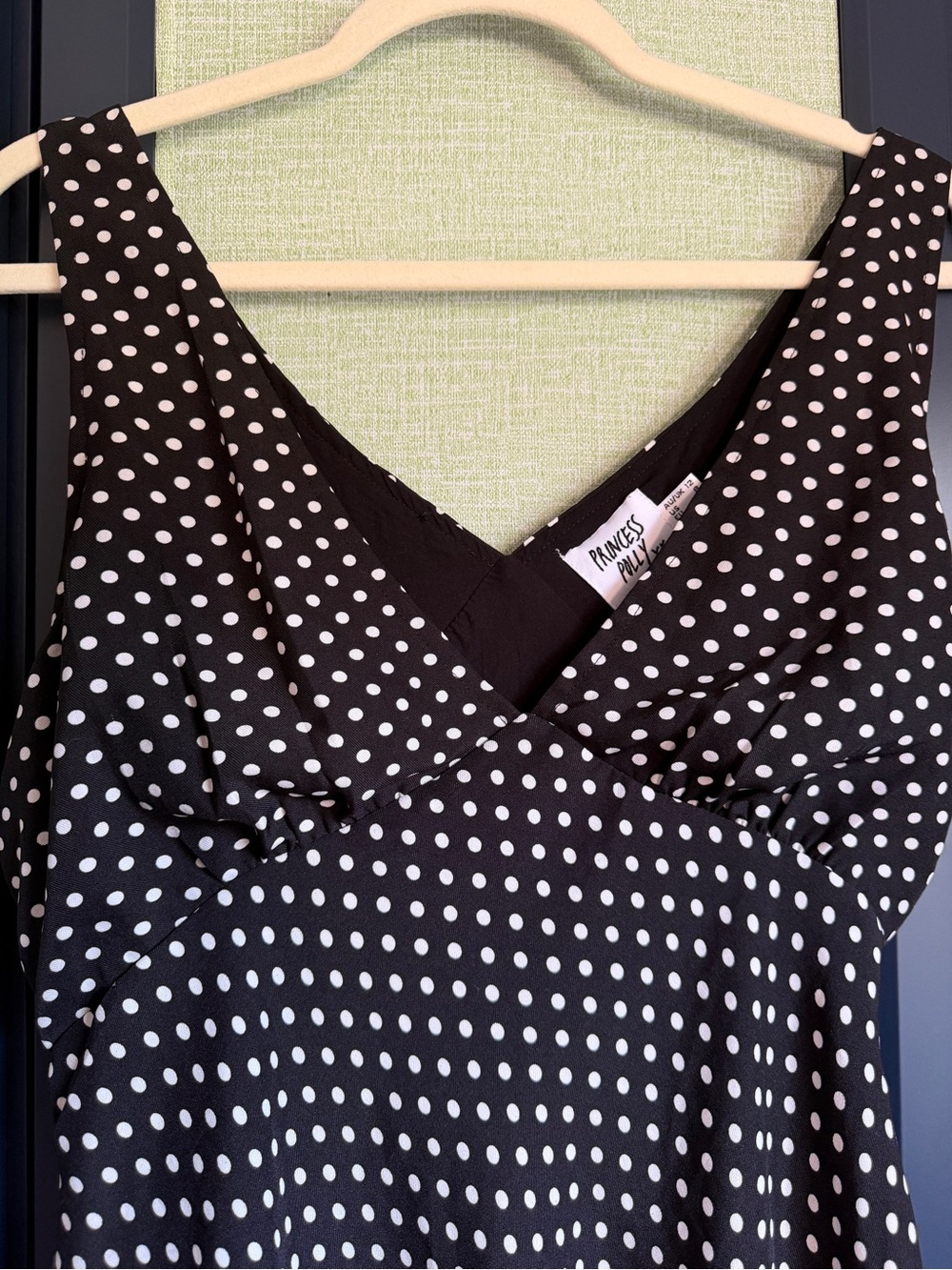 Princess Polly Nellie Classic Black Polka Dot Mini Dress, Size 8 - Picture 4 of 10